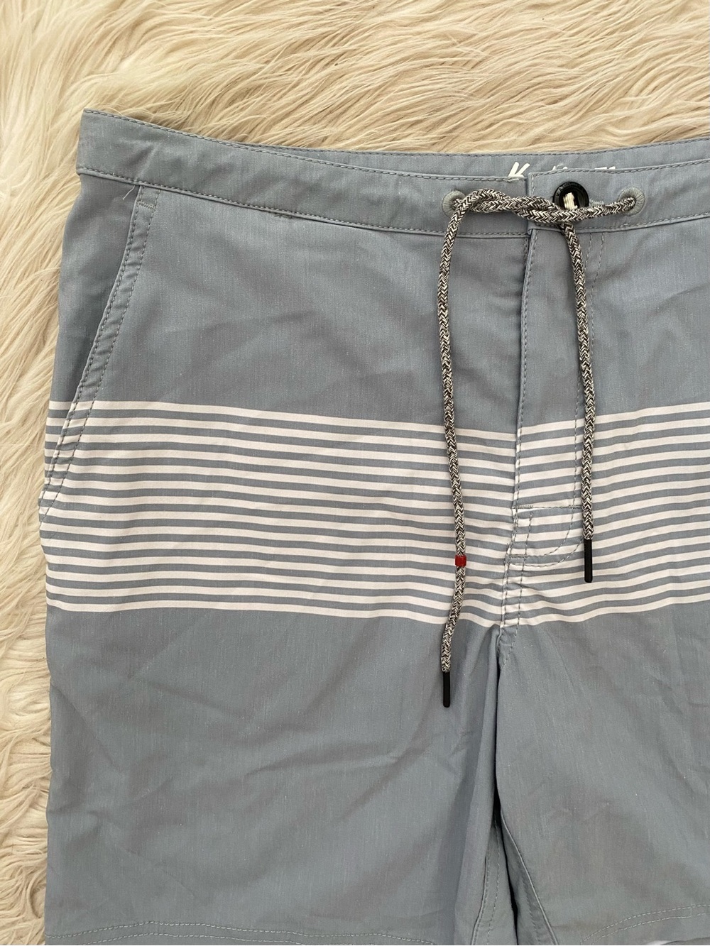 Katin Men's Roam Boardshort Swim Trunks Swimsuit Steel Blue Gray Stripe 31 - Picture 3 of 15